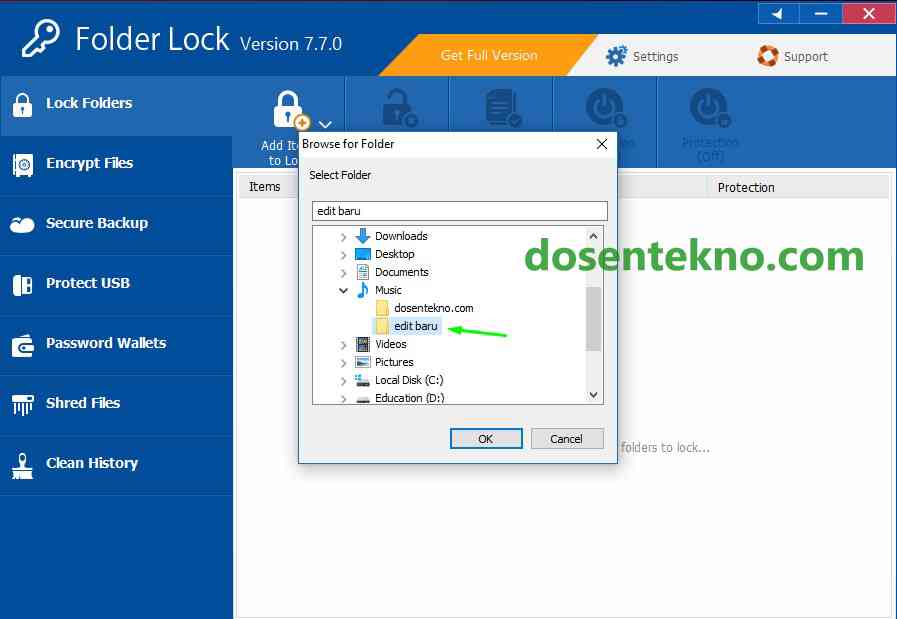 cara menggunakan folder lock 3