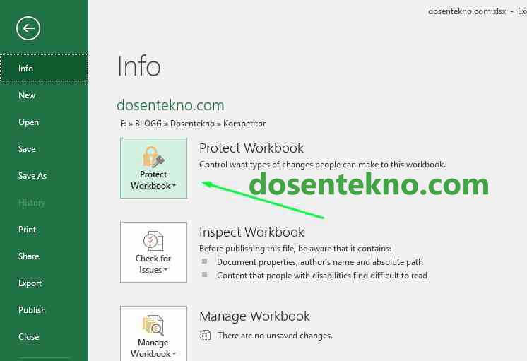 cara mengunci file excel dengan password 2 | Dosen Tekno