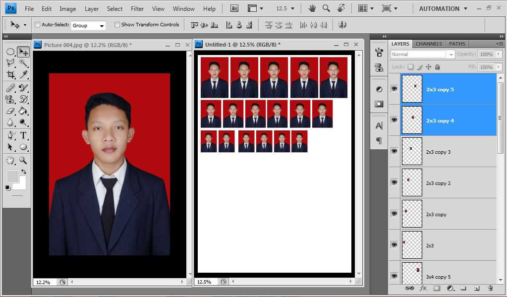 Cara edit foto 3x4 di photoshop