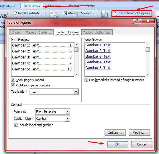 Cara Membuat Daftar Gambar/Tabel Otomatis Di Word 2007 dan ...